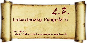 Latosinszky Pongrác névjegykártya